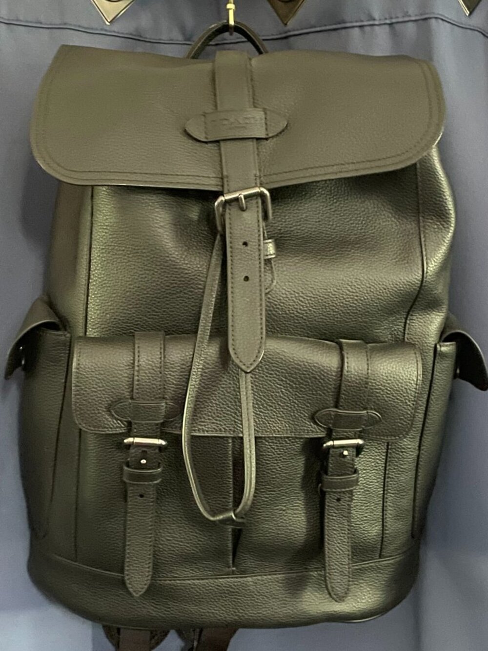 COACH Hudson Backpack Black Leather Rucksack F36811